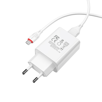СЗУ Borofone BA21A 5V, 3A 1USB Long journey, QC3.0 Micro (белый)