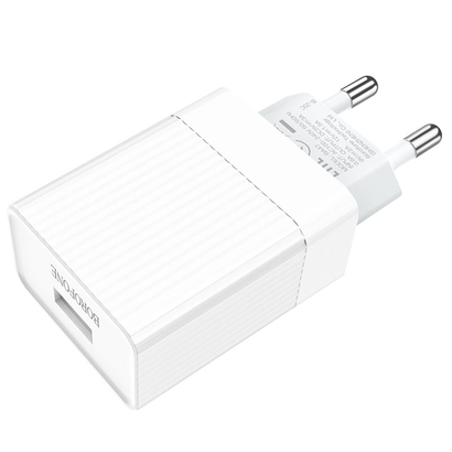 СЗУ Borofone BA47A Mighty speed single port 3А QC3.0 + Micro (белый)