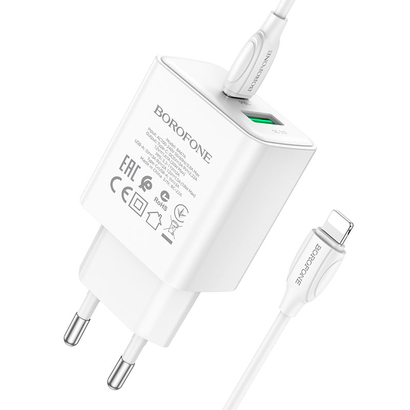 СЗУ Borofone BA67A PD20W+QC3.0 charger set Type-C to iP (EU) (белый)