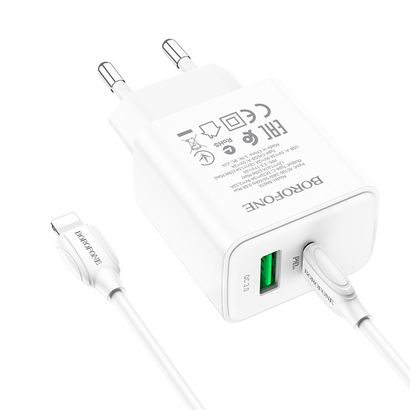 СЗУ Borofone BA67A PD20W+QC3.0 charger set Type-C to iP (EU) (белый)