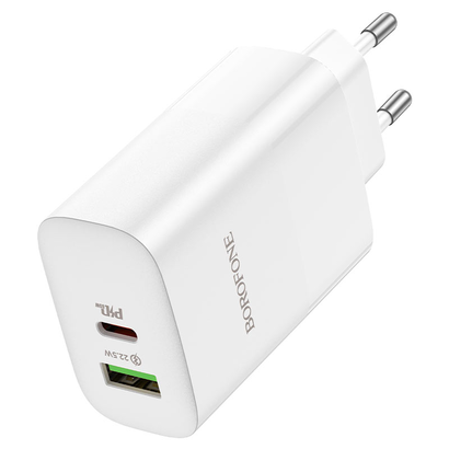 СЗУ Borofone BN10 Sunlight 2USB, PD65 (1A1C) (белый)