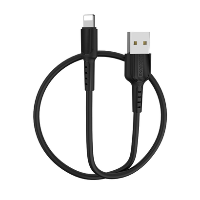 Дата-кабель BOROFONE BX16 Easy lightning 1м (чёрный)