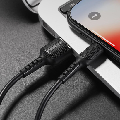 Дата-кабель BOROFONE BX16 Easy lightning 1м (чёрный)