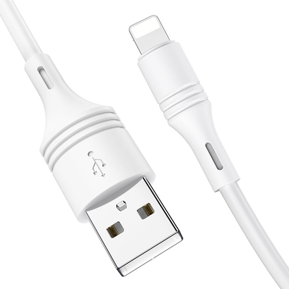 Дата-кабель BOROFONE BX43 CoolJoy Lightning, 1м (белый)