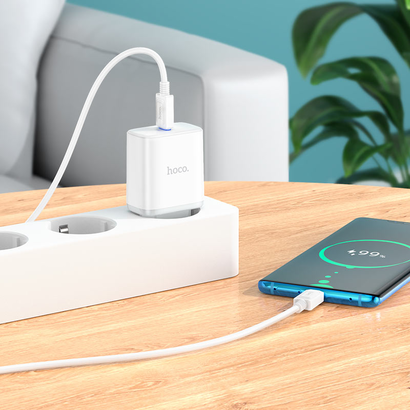 СЗУ HOCO C104A Stage, 1USB, PD20W, Type-C to Type-C (белый)
