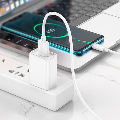 Дата-кабель HOCO X88 Gratified charging data cable for Type-C (белый)