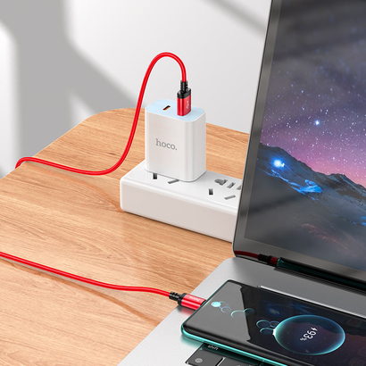 Дата-кабель HOCO X89 Wind charging Type-C, 1м (красный)