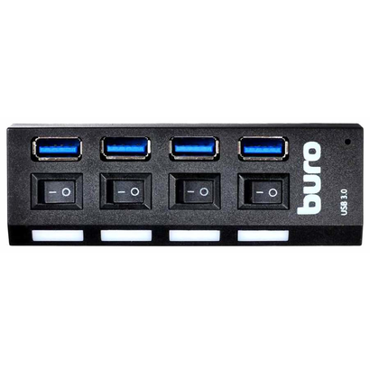 Концентратор USB 3.0 Buro BU-HUB4-U3.0-L 4порт. черный