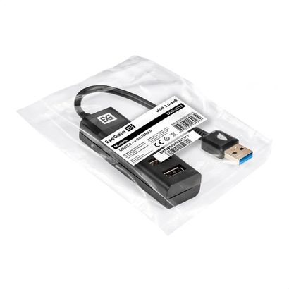 USB-концентратор ExeGate DUB-3213 кабель-адаптер USB2.0 --> 3xUSB2.0, 1xUSB3.0, Plug&Play, черный