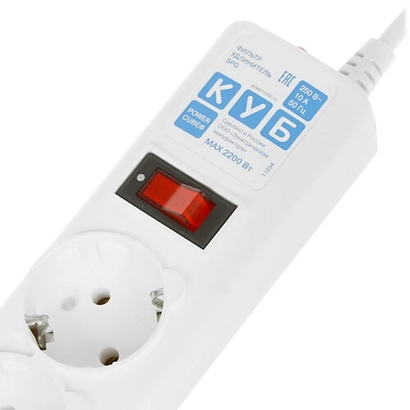 Сетевой фильтр Power Cube 1.9м белый, SPG-B-6-W