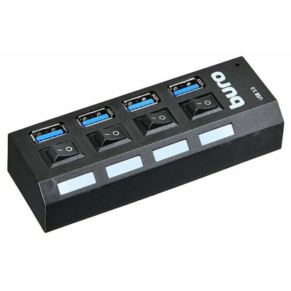 Концентратор USB 3.0 Buro BU-HUB4-U3.0-L 4порт. черный