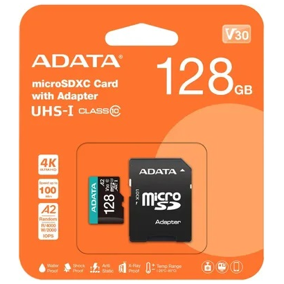 Карта памяти 128Gb ADATA Premier pro microSDXC Class 10 AUSDX128GUI3V30SA2-RA1