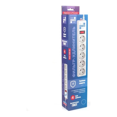 Сетевой фильтр Power Cube 5.0м белый, SPG-B-15-W