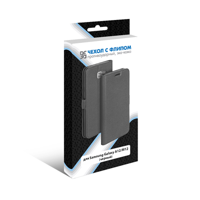 Чехол с флипом для Samsung Galaxy A12/M12 DF sFlip-82 (black)