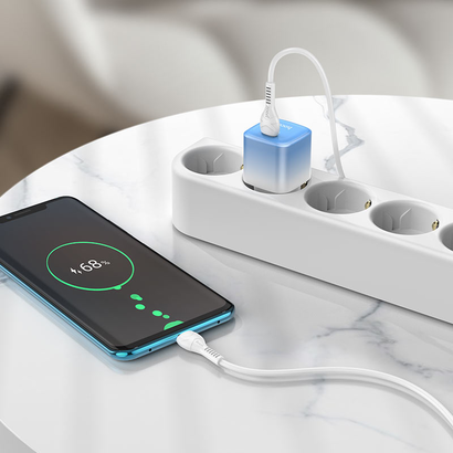 СЗУ HOCO C101A single port PD20W Type-C to Type-C (EU) (Ice blue)