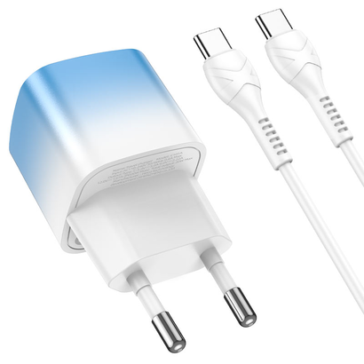 СЗУ HOCO C101A single port PD20W Type-C to Type-C (EU) (Ice blue)