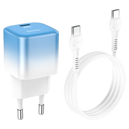 СЗУ HOCO C101A single port PD20W Type-C to Type-C (EU) (Ice blue)