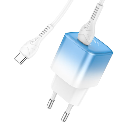 СЗУ HOCO C101A single port PD20W Type-C to Type-C (EU) (Ice blue)