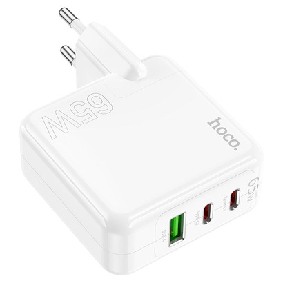 СЗУ HOCO C115A Header 3USB, PD65W (2C1A) charger (EU) (белый)