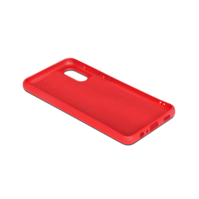 Силиконовый чехол с микрофиброй для Samsung Galaxy A02 DF sOriginal-27 (red)