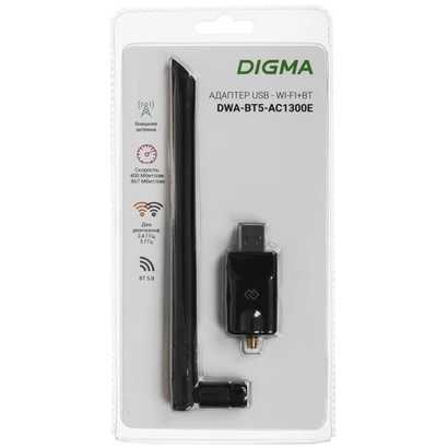 Адаптер WiFi Digma DWA-BT5-AC1300E
