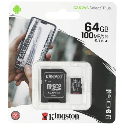 Карта памяти 64Gb Kingston microSDXC Class 10 CSelect Plus SDCS2/64GB