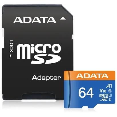 Карта памяти 64Gb ADATA Premier microSDXC Class 10 AUSDX64GUICL10A1-RA1