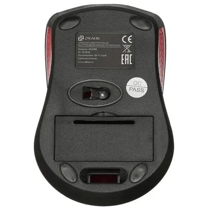Мышь Oklick 485MW черный/красный