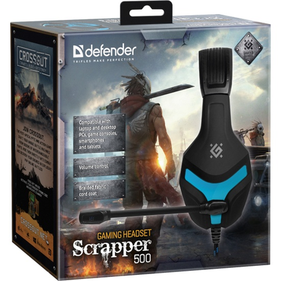 Наушники DEFENDER Scrapper 500 синий + черный