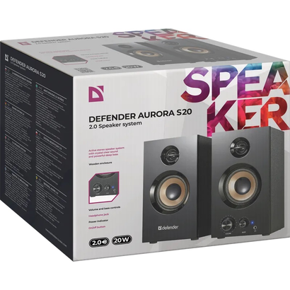 Акустическая система Defender 2.0 Aurora S20 2x10W дерево