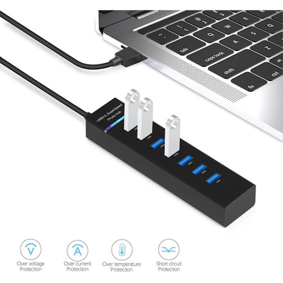 Концентратор USB KS-is KS-569 1xUSB 3.0 6xUSB 2.0 F в USB 3.0 Type A M с БП