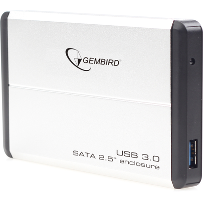 Внешний корпус 2.5'' Gembird EE2-U3S-5-S, серебро, USB 3.0, SATA, металл