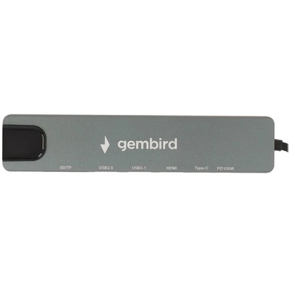Док-станция Type-C Gembird UHB-D3, 8в1 PD87W