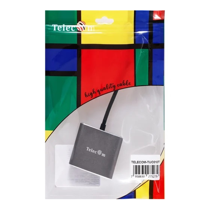 Концентратор Telecom USB3.1 TypeCm -->HDMI+USB3.0 +PD  TUC010