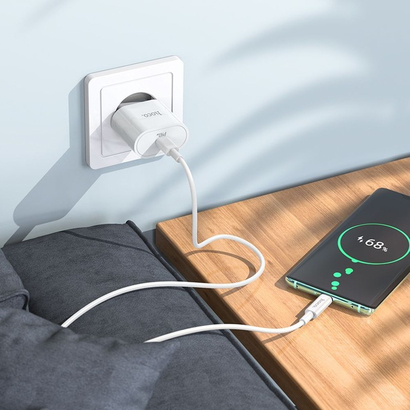 СЗУ HOCO C94A Metro, PD20W, Type-C + Type-C, Белый