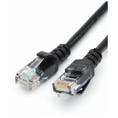 Патч-корд литой, UTP, RJ45, Cat.5e, 3m,(черный) Cablexpert PP12-3M/BК
