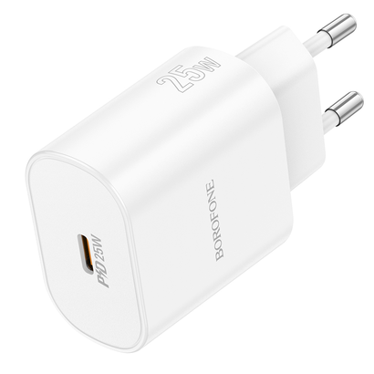 СЗУ Borofone BA82A Platinum single port + Type C - Type C PD25W charger(EU) (белый)