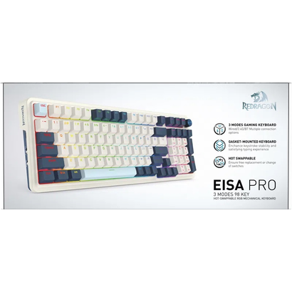 Игровая клавиатура Redragon Eisa Pro белая/синяя