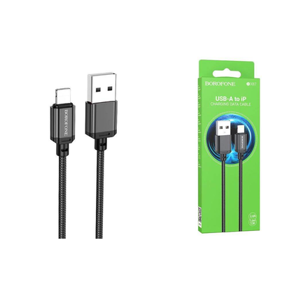 Дата-кабель Borofone BX87 Lightning  1м (черный)