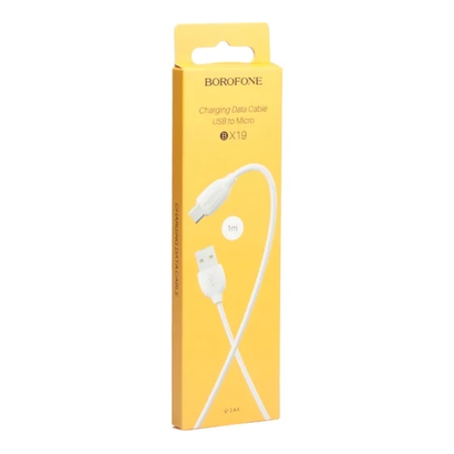 Дата-кабель BOROFONE BX19 Benefit micro 1м (белый)