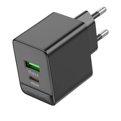 СЗУ Borofone BAS14A  2USB: Type-C + Type-A QC 3.0 PD 20W, черный