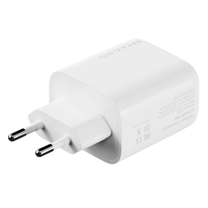 СЗУ Breaking P-03, USB-C, PD 36W, QC 3.0, 3A (Белый)