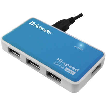 Концентратор USB 2.0 Defender Quadro Power + блок питания