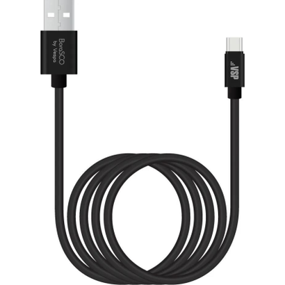 Дата-кабель Borasco USB - Type-C, 2А, 2м, черный