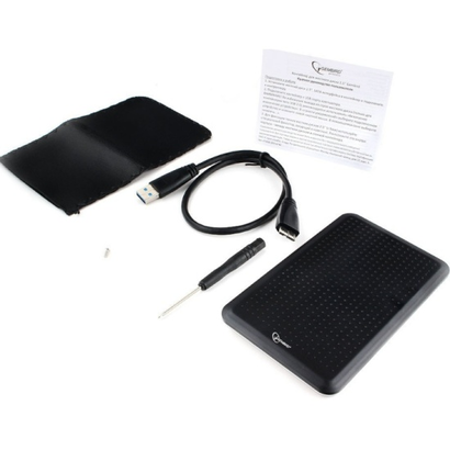 Внешний корпус 2.5'' Gembird EE2-U3S-60, чёрный, USB 3.0, SATA, нержавеющая сталь