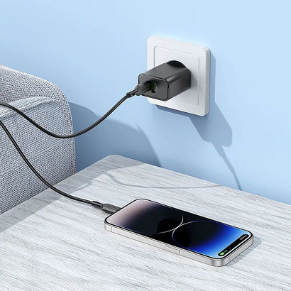 СЗУ Borofone BA88A QC 3.0, Type C - Lightning 1м, 20W+18W (черный)